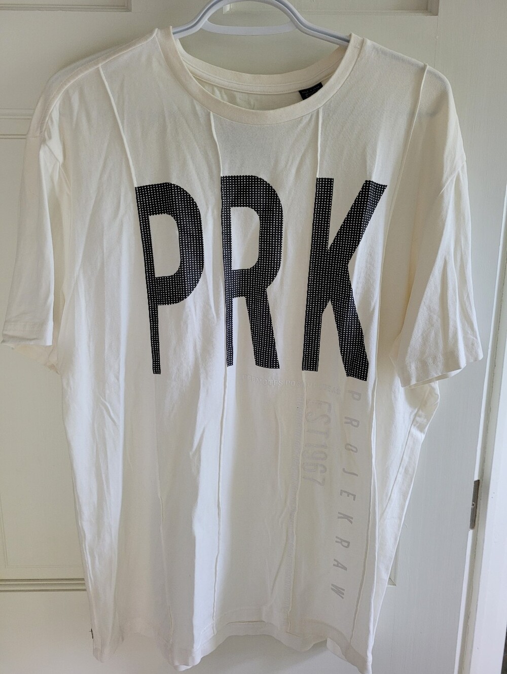 PROJEK White Graphic Tee with PRK Lettering